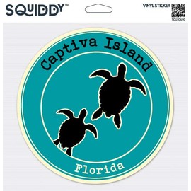 Squiddy Captiva Island Florida Beach Town - Vinyl Sticker Decal for Phone, Laptop, Water Bottle (2.5" high)