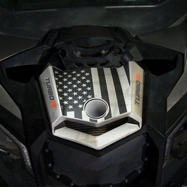 Decal Concepts Flat Black American Flag Hood Decal Accent Graphic Kit - Fits Can Am Maverick X3