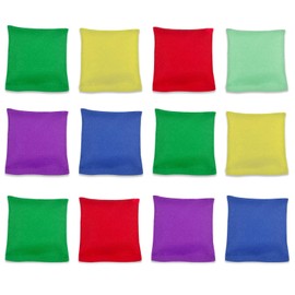 Flintronic Cornhole Bags Pack of 12 Bean Bags Throwing 7.5 x 7.5 cm, Fun Sports Game Bean Bag, Toss Game Colourful Bean Bag for Party Games, Outdoor Game for Boys and Girls