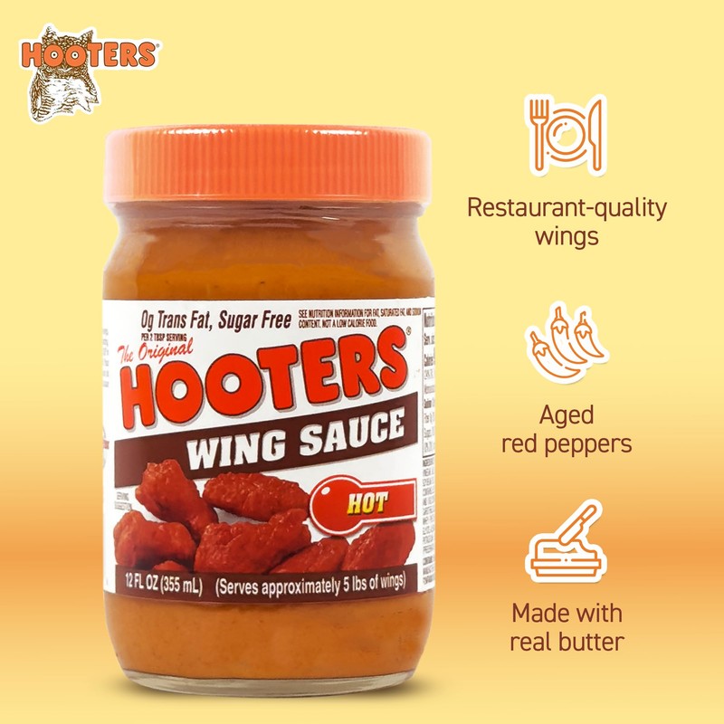 Hooters Sauce Wing Hot, 12 oz