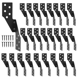 XIHUWZ 30 Pcs Hurricane Tie,Strong tie Brackets with Black Powder-Coated,Hurricane Straps Trusses/Rafters Ties