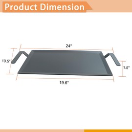 Zemibi Carbon Steel Griddle, Large Premium Cooking Griddle, Professional Cookware Replacement for Made In Cookware, 24" x 10 1/2"