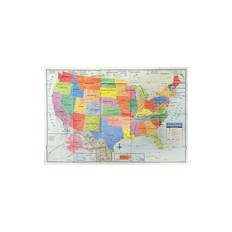 United States Wall Map US USA Poster Size 40" x