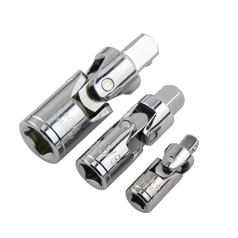 Gasea 3pcs 1/4" 3/8" 1/2" Drive Impact Universal Joint Socket
