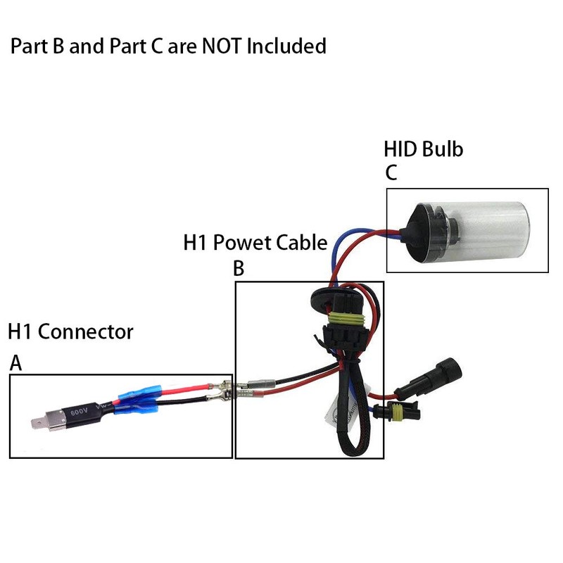 HUIQIAODS H1 LED Single Conversion Wiring Connector Cable Holder Adapter