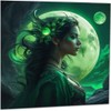 Beautiful Greeting Card - Green Goddess Moon Birthday Card 145