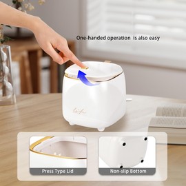 Gurlideo Desktop Mini Trash Can, Portable Trash Can Press Type Lid, Mini Push Bin for Tabletop for Home Office (White)