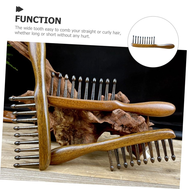 OHPHCALL Sandalwood Wide Tooth Comb for Scalp Massage and Detangling