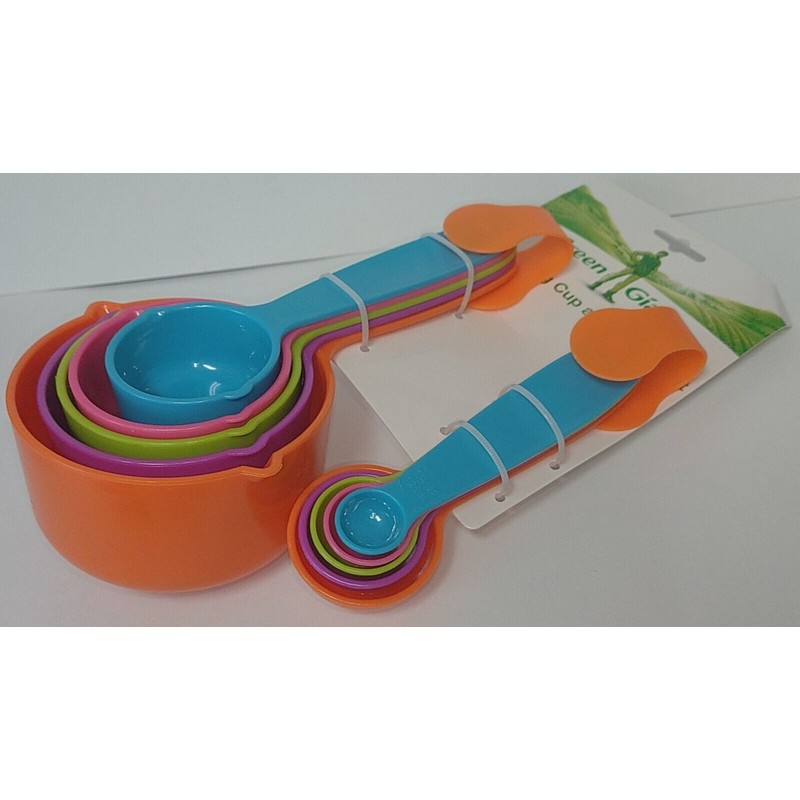Green Giant 10 Piece Plastic Measuring Cup and Spoon Set