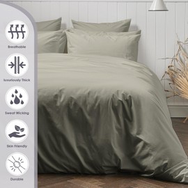 Pizuna Luxurios Cotton Housewife Pillowcases 2 Pack Silver 48x74cm, 800 Thread Count Long Staple Combed Cotton Pillow Cover, Crisp Sateen Weave Housewife Pillow Cases (Luxury Pillowcase 2 PC)