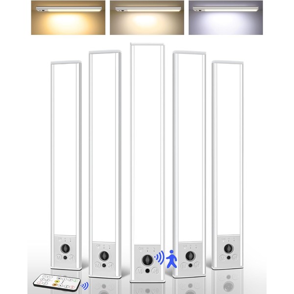 EZVALO 5 Pack Under Cabinet Lighting, 3200mAh Rechargeable Motion Sensor