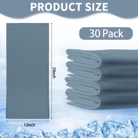 Honoson 30 Pcs Cooling Towel Bulk Breathable Chilly Towel Workout Cool Cold for Neck Face Microfiber Towel for Gym Travel Yoga Camping Running Outdoor Sport (Haze Blue)