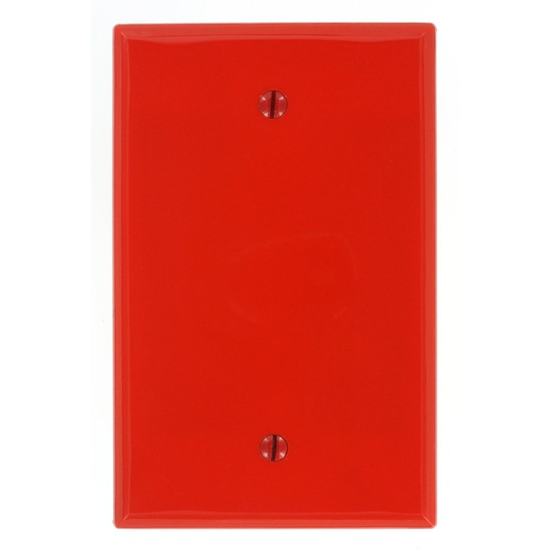 Leviton 1-Gang Blank Wallplate, Midway Size, PJ13-R, Red