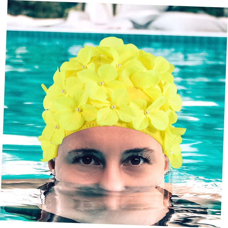 Totority Women's Floral Swim Cap for Women Hat Cooler Stretchy
