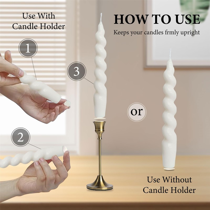 Gedengni Taper Candle Wax Dots - 24pcs Spiral Candle Sticky