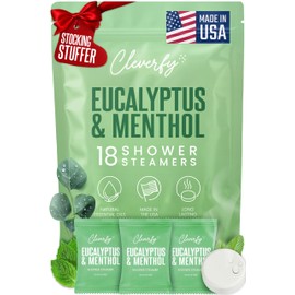 Cleverfy Eucalyptus for Shower Steamers Aromatherapy – Stocking Stuffers for Teen Girls, Women and Wife – Christmas Gifts for Teens and Women – White Elephant Gifts for Adults – 18 Tablets
