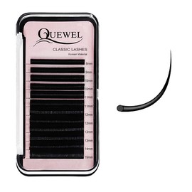 QUEWEL Eyelash Extensions 0.10mm D Curl Mix 8-15mm Supplies Matte Black Individual Eyelashes Salon Use|0.03/0.05/0.07/0.10/0.15/0.20mm C/D Single 8-18mm Mix 8-15mm/10-15mm|（0.10 D Mix8-15mm）