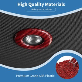 PDKLIN for Challenger Roof Reading Light Trim Ring Fit for Dodge Challenger 2014-2023 Red Carbon Fiber Interior Accessories 2pcs