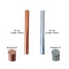 2PCS 99.995% Pure Copper Zinc Rods 3/8"(10mm) Dia 4"(102mm) Length