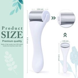 MAANGE Ice Roller For Face & Eye Roller for Puffiness,Stainless Steel Facial Roller Ice Face Roller Mini Roller Set (white 2 pcs)