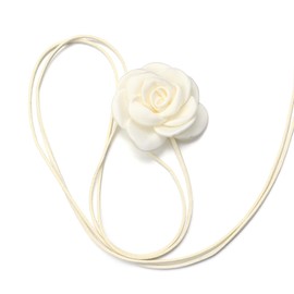 Chuyau Flower Choker Necklace Rose Choker Camellia Flower Lace-up Necklace Gothic Choker for Women