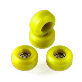 bibididi 4 Pieces/Set Professional Urethane Cnc Bearing Wheels For Wooden Fingerboard,Finger Skateboard Pro,White