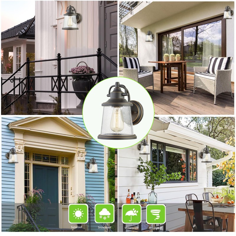 GRUENLICH Outdoor Wall Lantern, Wall Sconce as Porch Lighting Fixture,