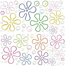 177 Pcs Bathroom Flowers and Bubbles Wall Decals Decorations, Under The Sea Birthday Party Peel and Stick Colorful Bubble Stickers Decor, 6 Sheets, 30cm x 20cm Each, Static Cling, Removable