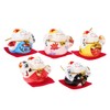 Zerodeko 5pcs Mini Ceramic Wealth Cat Statues Japanese Style Luck