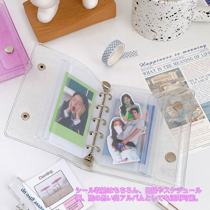 ISHR Seal Notebook, Transparent M5, Binder, Sticker Notebook, Removable, Clear