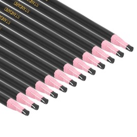 PATIKIL Peel-Off China Markers, 12 Pack Grease Wax Pencils Wood for Glass Garments Drawing Film Paper Vinyl Metal, Black