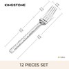 KINGSTONE 12 Piece Hammered Dinner Forks Set, 18/10 Stainless Steel