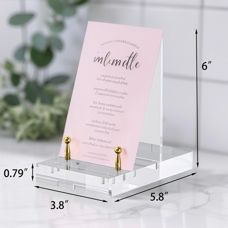 CRMPro Acrylic Easel Display Stand, Clear Table Easel Picture Frame