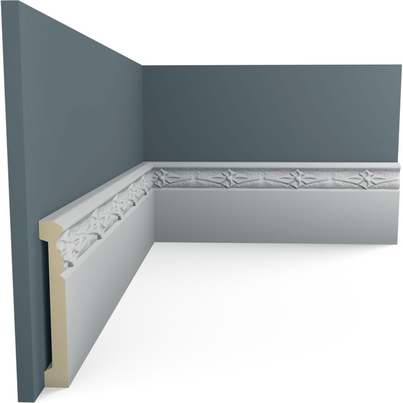 Ekena Millwork Endurathane Sussex Baseboard Moulding, 4"H x 5/8"P x