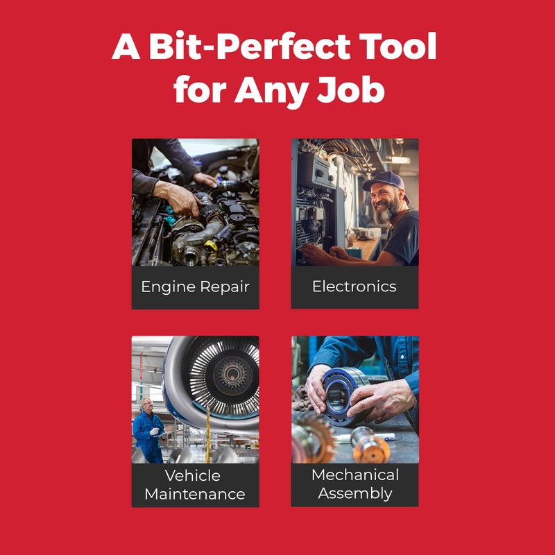 Megapro Automotive Screwdriver Set | One Multi-Bit Screwdriver with ¼”