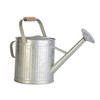 2 Gallon Vintage Galvanized Watering Can with Wood Handle