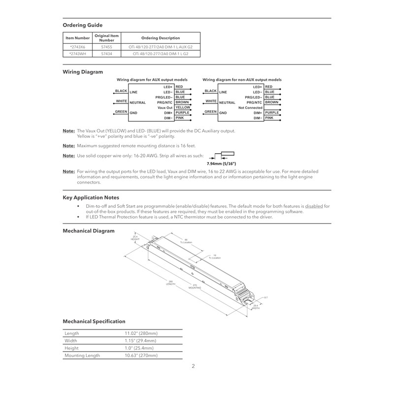 eldoLED | *2743WH Oti48/120-277/2A0/DIM-1L G2 | LED Driver | Replacement