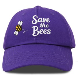 DALIX Save Bees Baseball Cap Dad Hat Embroidered Womens Girls Purple