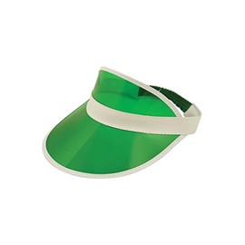 IBEX MART Unisex 80s Style Neon Sun Visor Hat Green Golf Cap Golfer Headband Neon Tennis Stag Poker Party Hat