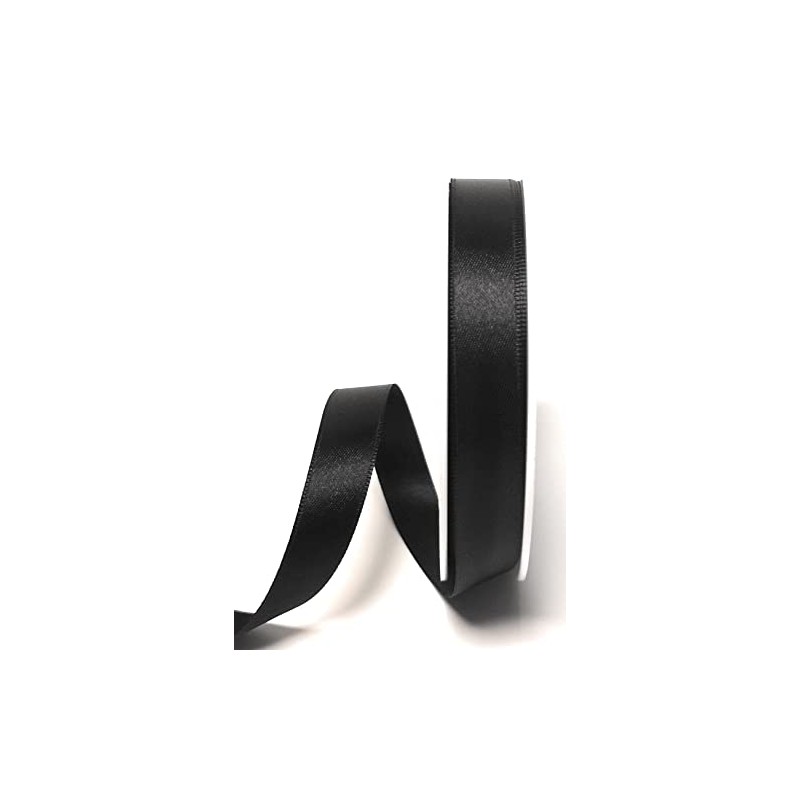 s.dekoda Satin Ribbon 25 m x 15 mm Black Decorative