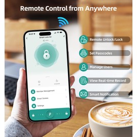 HEANTLE Keyless Fingerprint Door Lock Set WiFi Front Door Lock with Handles - Alexa Smart Electronic Digital Keypad Deadbolt Sets App Remote Control Auto Lock Satin Nickel