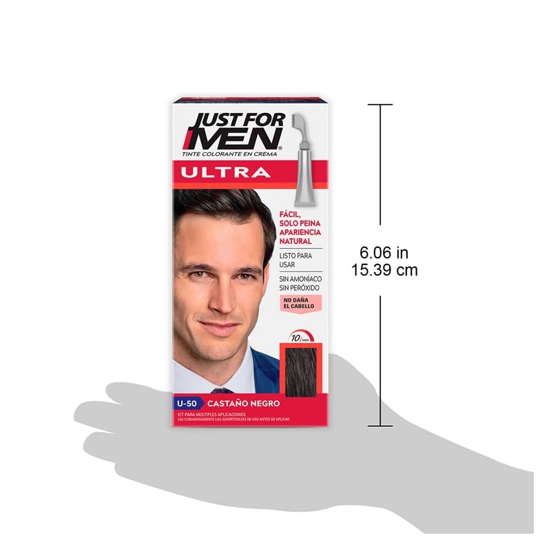 Just For Men Ultra, Tinte para Canas Castaño Negro U50