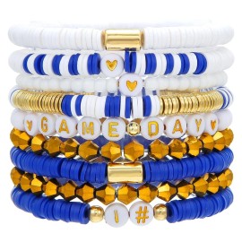 Game Day Bracelets for Women Football Party Favors Bracelets Heishi Clay Beaded