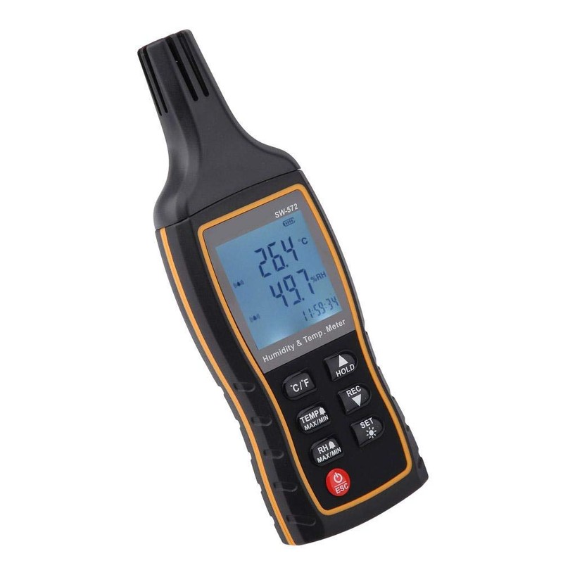 Walfront Digital Temperature and Humidity Meter SW572 Digital Psychrometer Thermo
