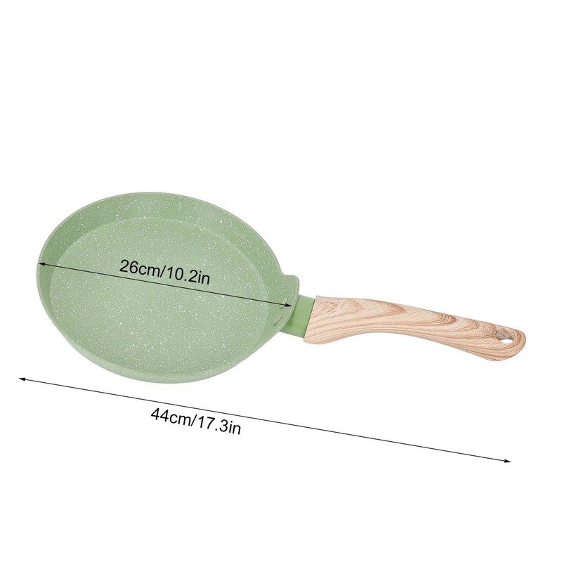 Frying Pan Wood Handle Aluminum Alloy Cooking Skillet Fast Heating