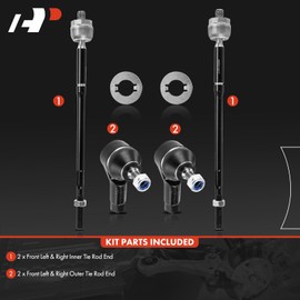 A-Premium Set of 4, Front Inner and Outer Tie Rod End Kit, Compatible with Mitsubishi Mirage 2014-2015/2017-2023, Mirage G4 2017-2023