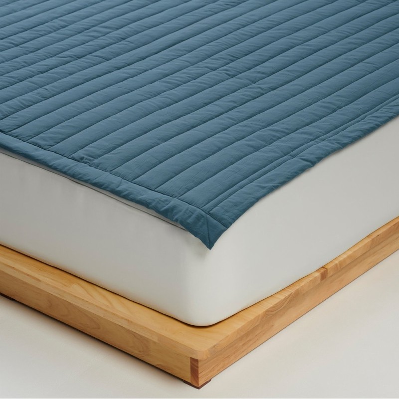 JAJU [JAJU] Cotton Washing Pigment Reversible Pad_SS_Teal Blue