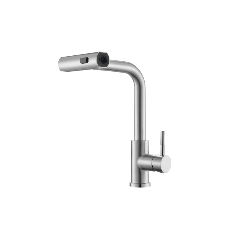 Kitchen Faucet with Pull Down Sprayer Brushed Nickel Waterfall Sink