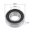 sourcing map 6202-2RS Deep Groove Ball Bearing 15x35x11mm Double Sealed