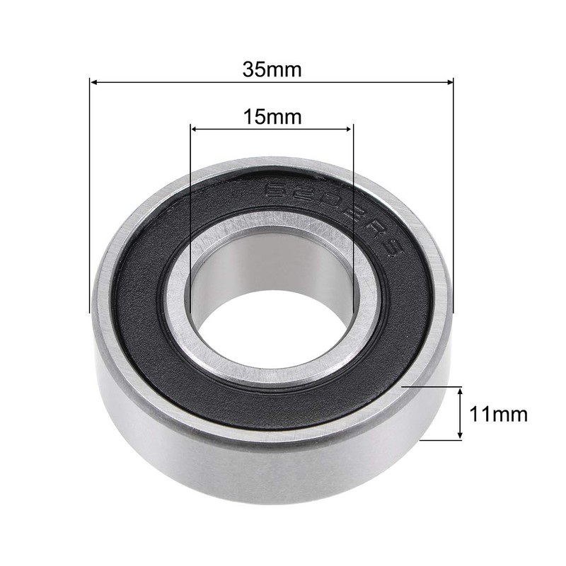 sourcing map 6202-2RS Deep Groove Ball Bearing 15x35x11mm Double Sealed